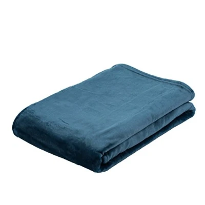 Abbildung von Gözze Wohn und Kuscheldecke, Memphis, Hohes Stoffgewicht 300 g/m², 180 x 220 cm Marineblau