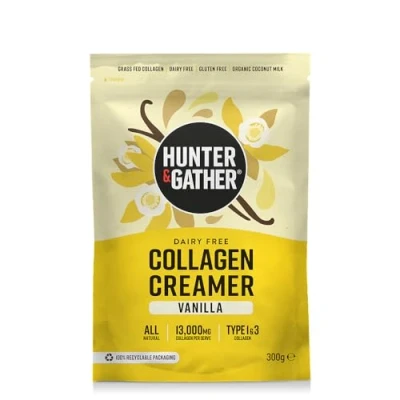Abbildung von Kollagen Creme für Kaffee I Vanille 300g Mit Gras gefütterte Rinderkollagenpeptide Typ 1 und 3 Milchfrei 13.000 mg pro Portion Unterstützen Sie Haare, Haut, Nägel Muskeln