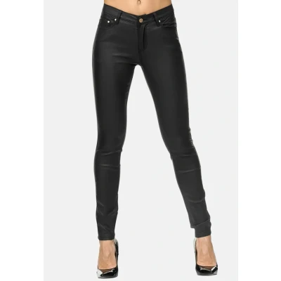 Abbildung von Elara Kunstleder HOSE Stoffhose, Damen, Größe: 48, Schwarz
