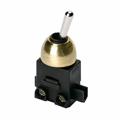 Abbildung von ORION LIGHTSTYLE Einbauschalter Kippschalter ON/OFF Ein/Aus 250V Leuchten 1polig 2(1) A LS 2 gold Lampen Tischlampen Wandleuchten (Messing)