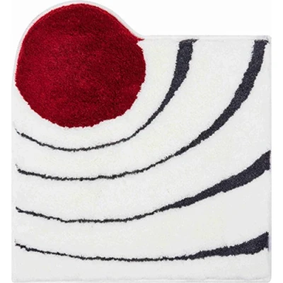 Abbildung von Grund Colani Exklusiver Designer Badteppich 100% Polyacryl, ultra soft, rutschfest, ÖKO TEX zertifiziert, 5 Jahre Garantie, 2, WC Vorlage o.A. 60x60 cm, weiss