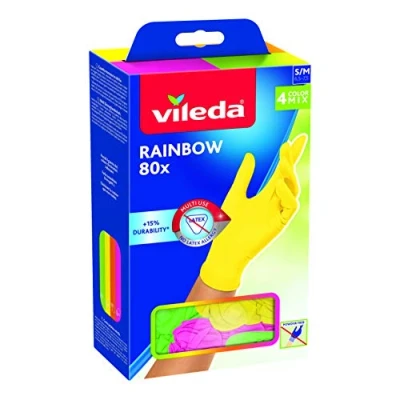 Abbildung von Vileda Mehrzweckhandschuhe Rainbow, Nitril, mehrfarbig, 80 Stück, M/L