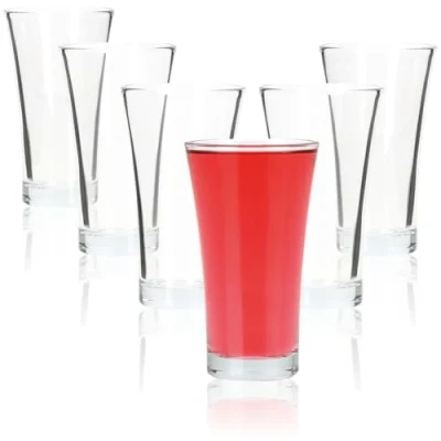 Abbildung von com four® 6x Schnapsgläser für Shots und Spirituosen Shotgläser 80 ml Robust &amp; Wiederverwendbar, Spülmaschinengeeignet Elegante Konische Form (transparent 80ml)