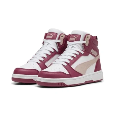 Abbildung von Puma Rebound V6 MID JR Sneaker high portrose quartz white für Kinder, Größe: 37.5, Port rose Schuhe