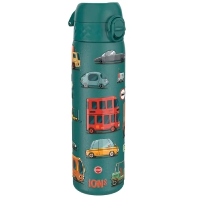Abbildung von ION8 Leicht Stahl Trinkflasche, 600 ml, Nicht IsoliertAuslaufsicher, Einhandöffnung, Sichere Verriegelung, Spülmaschinenfest, Klappdeckel, Tragegriff, zu Reinigen, Automobile