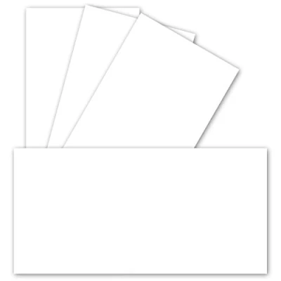 Abbildung von 100 Einzel Karten DIN Lang 9,9 x 21 cm 240 g/m² Hochweiss Bastelpapier Tonkarton Ideal zum bedrucken für Grußkarten und Einladungen