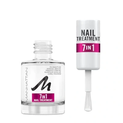 Abbildung von Manhattan Nail Treatment 7in1 Multi Benefit, transparente Nagelpflege für kräftige, lange und aufgehellte Nägel, 12 ml