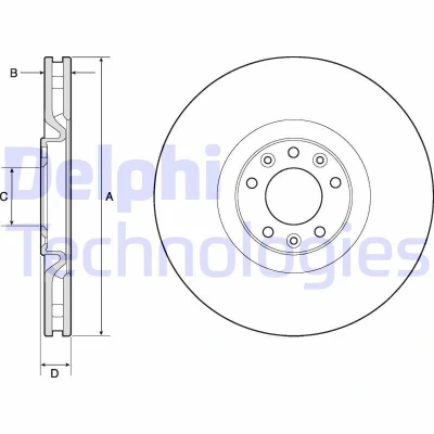 Abbildung von DELPHI BG4814C Bremsscheibe 340 30 5 Belüftet beschichtet unbehandelt ohne Radlager, ABS Sensorring PEUGEOT: RCZ Coupe