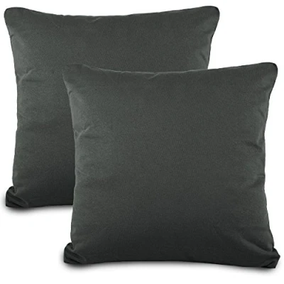 Abbildung von aqua textil Classic Line Kissenbezug 2er Set 80 x cm anthrazit grau Baumwolle Kissen Bezug Reißverschluss Jersey Kissenhülle