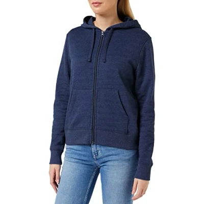 Abbildung von Amazon Essentials Damen Hoodie mit Langem Reißverschluss aus French Terry Fleece (Erhältlich in Übergröße), Marineblau Heidekraut, L