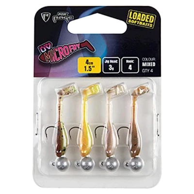Abbildung von Fox Rage Micro Fry Mixed UV Colour Pack Loaded Softbaits 4cm (3g) Gummifisch