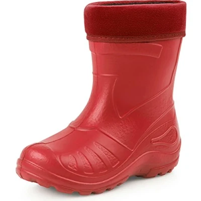 Abbildung von Ladeheid Gummistiefel Kinder federleichte Eva Regenstiefel für Mädchen und Jungen Thermo gefüttert KL051 (Rot, 25 EU)
