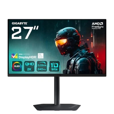 Abbildung von Gigabyte MO27Q2 27&quot; OLED QHD Gaming Monitor 2560 x 1440, 240Hz, 0.03ms, 250 cd/m², Display HDR True Black 400, HDMI 2.1, DisplayPort 1.4