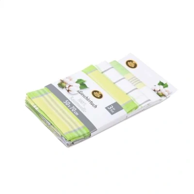 Abbildung von Gözze Geschirrtuch Set, 3 teilig, 100% Baumwolle, hohe Materialdichte (260 g/m²), 50 x 70 cm Grün