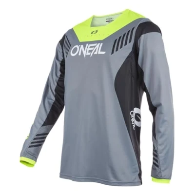 Abbildung von O&#039;NEAL Mountainbike Trikot MTB DH Downhill FR Freeride Atmungsaktives Material, maximale Bewegungsfreiheit Element Jersey Hybrid V.22 Erwachsene Neon Gelb Grau Größe M