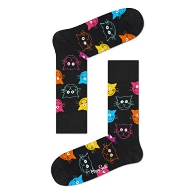Abbildung von Happy Socks Herren Cat Socken, (Grau 9001), One Size (Herstellergröße: 41 46)