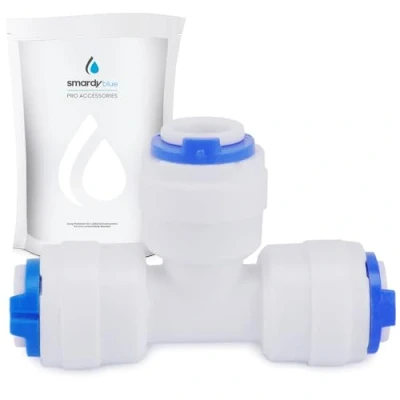 Abbildung von smardy Schlauch Verbindungsstück T Form Quick Fitting Schnellverbinder für Osmose Wasserschlauch 1/4&quot; (6,35mm)