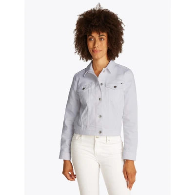 Abbildung von Tommy Hilfiger SLIM Jacket Jeansjacke, Damen, Größe: 34, Optic white