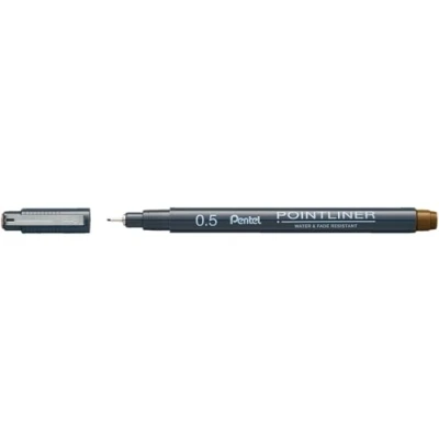 Abbildung von Pentel Pointliner S20P 5SP, Fineliner, sepia, wasserfest und lichtecht, 0.5 mm, 1 Stück (1er Pack)