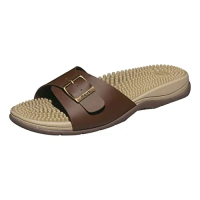 Abbildung von Revs Tay Fußreflexzonenmassage, Massage &amp; Akupressur Sandalen mit einem Riemen für Herren, Braun 44/45EU (Etikett 45EU)