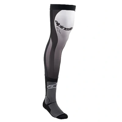 Abbildung von Alpinestars, Knee Brace Socks, Technische Socken, Kompressionsstrümpfe für Damen und Herren, Funktionssocken Motorradfahren, Motocross, Fahrradfahren, Laufen Black White Größe S M (1er stück)