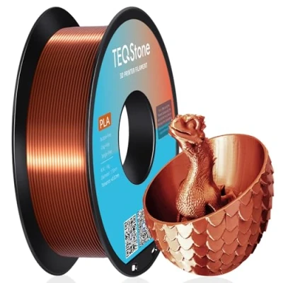 Abbildung von TEQStone Silk PLA Filament 1.75mm Kupfer 1KG, Maßhaltigkeit +/ 0.02mm Spule Sauber Gewickelt 3D Drucker Vakuumverpackung
