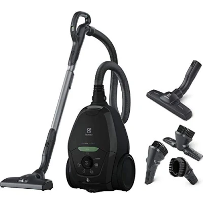 Abbildung von Electrolux PD82 GREEN Staubsauger mit Beutel, Leistung max. 600 W, AeroPro Saugsystem, 2 Bürsten, 3 in 1 Zubehör, Kunststoff, Schwarz