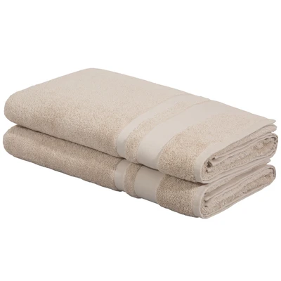 Abbildung von OTTO home Saunatuch "Vanessa, 2 Saunatücher, 80x200cm, in Standard- und Premium-Qualität" Handtücher mit Bordüre, 100% Baumwolle, einfarbig, weich