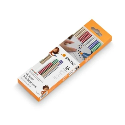 Abbildung von Steinel Niedrigtemperratur Klebesticks Glitzer, bunte 85 Heißklebesticks 7 mm, 16 Stk. Heißklebepatronen, für Klepistole GlueMatic 1007 LT, Bunt