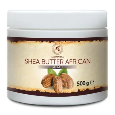 Abbildung von Sheabutter 500g Butyrospermum Parkii aus Afrika Körperbutter Karité Body Butter Emollient Shea für Sehr Trockene Haut Haarkur Hautpflege Nägelpflege Handpflege Massage