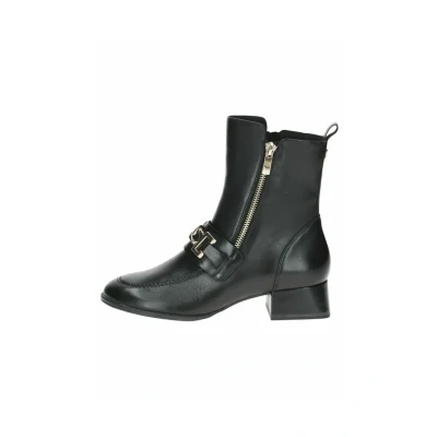 Abbildung von CAPRICE Damen Stiefeletten mit Absatz aus Leder Blockabsatz, Schwarz (Black Nappa), 39 EU