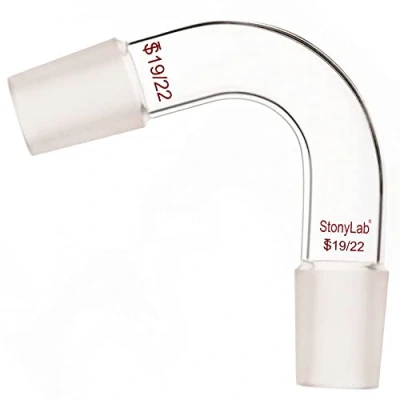 Abbildung von stonylab 75 Grad Destillation Adapter, Borosilikatglas Gebogener Adapter mit 19/22 Innenverbindungen für Laborlaborversorgung