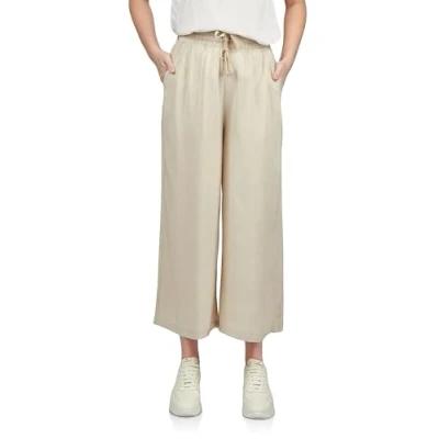Abbildung von DENIMFY Palazzo Hose Damen Sommer 3/4 Loose Fit DFKate Weites Bein Sommerhose leicht Stoffhose Knöchellang Elastische Taille, Größe:XL, Farben:Light Sand