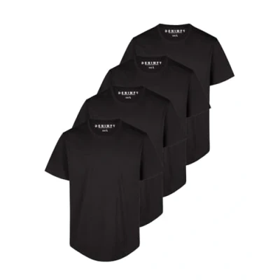 Abbildung von DENIMFY Tshirt Herren lang geschnitten Set 100% Baumwolle Regular Fit DFPaco 4er Pack Basic Rundhals Kurzarm Sommer Tee Shirt, Größe:XL, Farbe:Pack 1