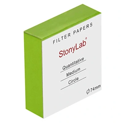 Abbildung von stonylab Quantitative Filterpapier Kreise, Zellulose mit 74mm Durchmesser und Einer Filtrationsgeschwindigkeit von 20 Mikron, Packung 100 Stück