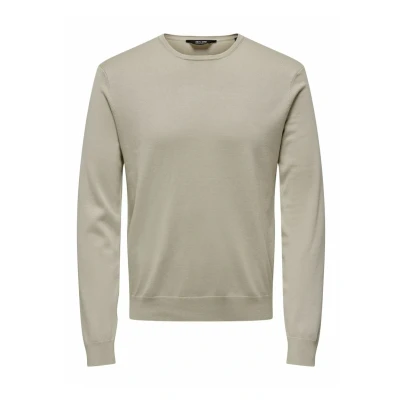 Abbildung von Only &amp; Sons Onswyler LIFE LS CREW NOOS Strickpullover, Herren, Größe: Small, Silver lining