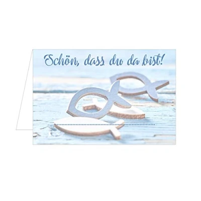 Abbildung von Set 50 Premium Tischkarten Platzkarten Namenskarten Kommunion Konfirmation Firmung Taufe Feier