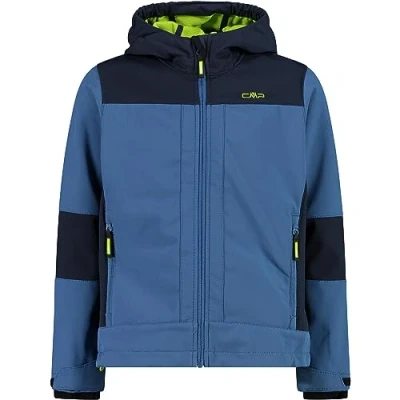 Abbildung von CMP Unisex Kinder Giacca Da Bambini Con Cappuccio Fisso 3a00094 Softshell Jacke Für Mit Fester Kapuze, Staubiges Blau B.Blau, 128 EU
