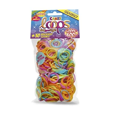 Abbildung von CRAZE LOOPS BAG 600 Loom Bänder Nachfüllpack mit Gummibänder &amp; 20 Verschlüsse Kinderschmuck Bastelset aus hautfreundliches Silikon Farbmix