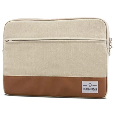 Abbildung von Johnny Urban Laptophülle 13 13.3 Zoll Beige Canvas Laptop Sleeve Laptoptasche Hülle für Surface Book, Acer, Asus, Samsung, Dell, Toshiba UVM. 13/13.3&quot; Notebook Tasche aus Baumwolle