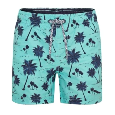 Abbildung von RIPT Jungen Essentials Quick Dry UV 50 Sonnenschutz Badeshorts Badehose, Grüner Palmenbaum Druck, 9 10 Jahre