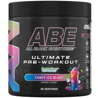 Abbildung von Applied Nutrition ABE Pre Booster Pulver Workout für Energie &amp; Leistung mit Citrullin, Kreatin Monohydrat, Beta Alanin (375 g 30 Portionen) (Candy Ice Blast)