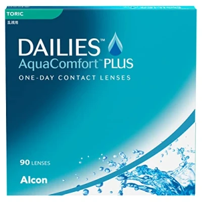Abbildung von Dailies AquaComfort Plus Toric Tageslinsen weich, 90 Stück, BC 8.8 mm, DIA 14.4 CYL 0.75, ACHSE 170, 1 Dioptrien