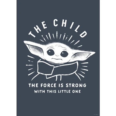 Abbildung von Komar 50 x 70 cm Star Wars Mandalorian The Child Iconic Baby Yoda, Dekoration, Wandbild, Poster, Kunstdruck Größe Rahmen WB SW 008 50x70, Blau, Weiß