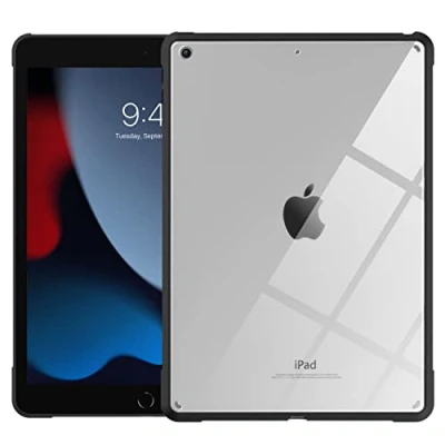 Abbildung von TiMOVO Hülle für Neu iPad 9. Gen 2021 / 8. Generation 2020/7. 2020 10,2&quot;, Transparent Ultra Dünn Vollständig Stoßfeste Schutzhülle 10.2 Zoll Retina Display Schwarz