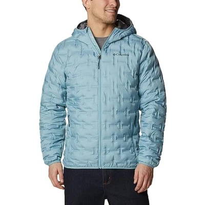 Abbildung von Columbia Delta Ridge Down Hooded Jacket, Daunenjacke mit Kapuze für Herren, Stone Blue, Größe XL