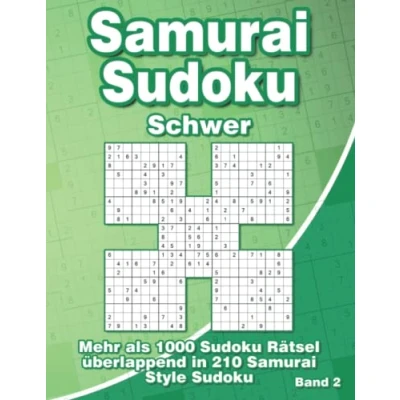 Abbildung von Samurai Sudoku Schwer für Fortgeschrittene: Rätselbuch mit 1000 überlappenden in 210 Style Rätsel Erwachsene