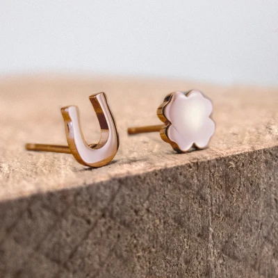 Abbildung von Ponytail&amp;Co Ohrringe Hufeisen &amp; Klee Roségold