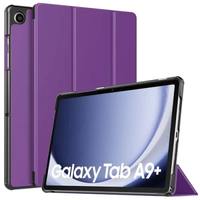 Abbildung von TiMOVO Hülle für Samsung Galaxy Tab A9+/A9 Plus 11 Zoll 2023 SM X210/X216/X218, Schlank Leicht Schutzhülle mit Ständer &amp; Harter Rückseite All New A9+ Tablet, Purpurschwarz