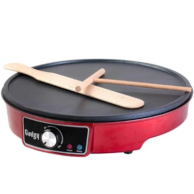 Abbildung von Gadgy Crêpes Maker mit Antihaftbeschichtung 30 cm Durchmesser Crepe Pfannkuchen Teigverteiler &amp; Wender Pancake für Crepes, Pfannkuchen, Poffertjes, Pancakes